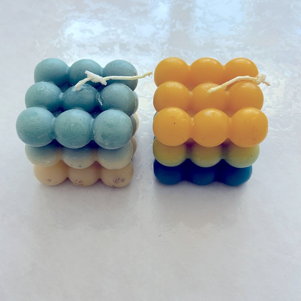 New 2 Rubik’s Cube Bubble Candles
